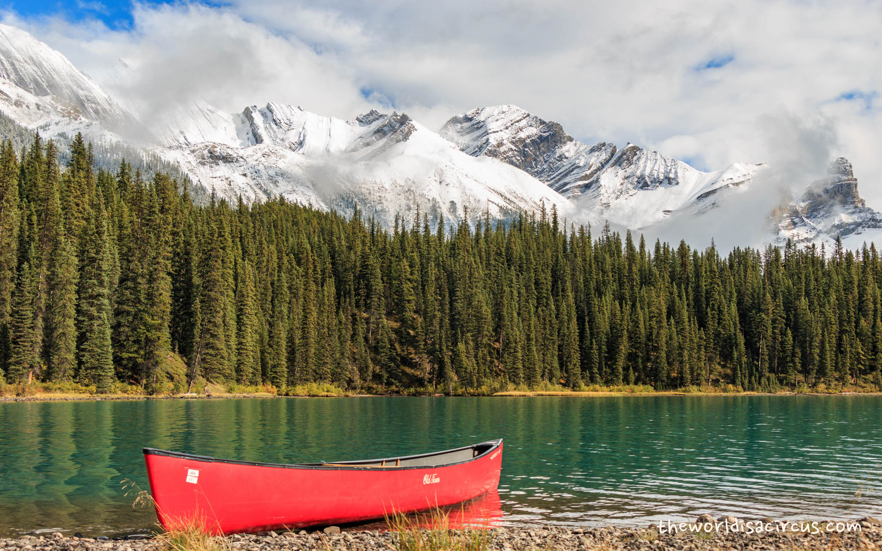 canoeing maligne lake, jasper national park • the world is